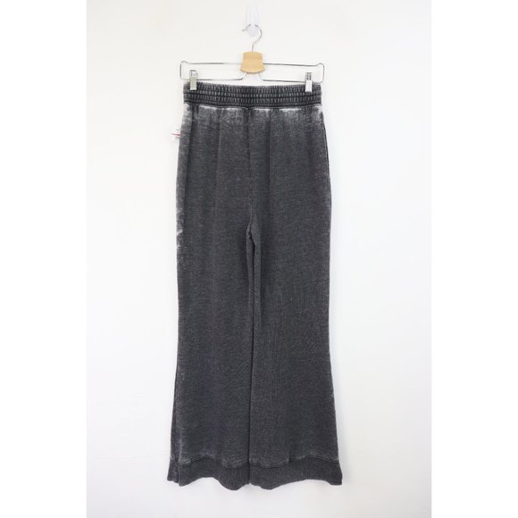 NWT Free People Cozy Cool Girl Lounge Pants Flared Wide Leg Sweatpants Black XS - Picture 8 of 9